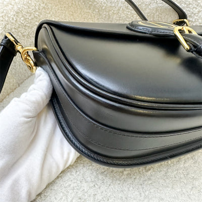 Dior Medium Bobby Flap Bag in Black Calfskin and GHW