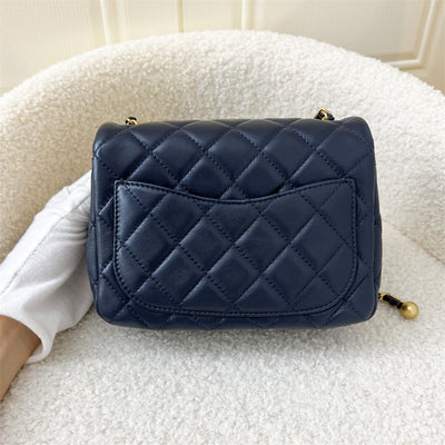 Chanel Pearl Crush Square Mini Flap in Navy Lambskin and AGHW
