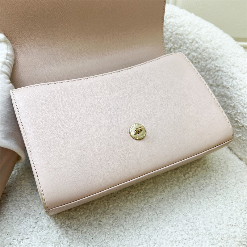 Chanel 17C Click Label Shoulder Bag in Light Pink Calfskin and LGHW