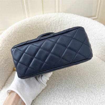 Chanel Pearl Crush Square Mini Flap in Navy Lambskin and AGHW