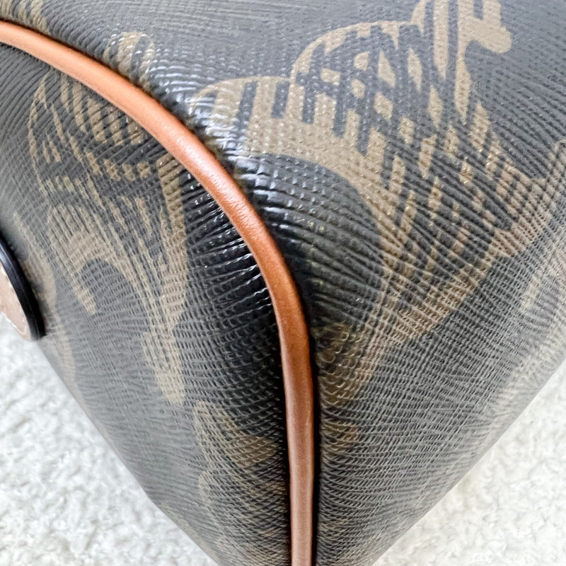 Celine Small Boston Bag in Triomphe Canvas, Calfskin and GHW (Model: 197582EIP.04LU)
