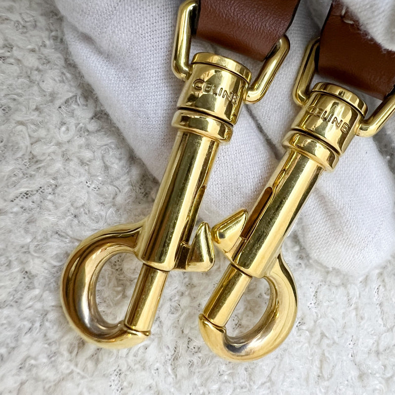 Celine Small Boston Bag in Triomphe Canvas, Calfskin and GHW (Model: 197582EIP.04LU)