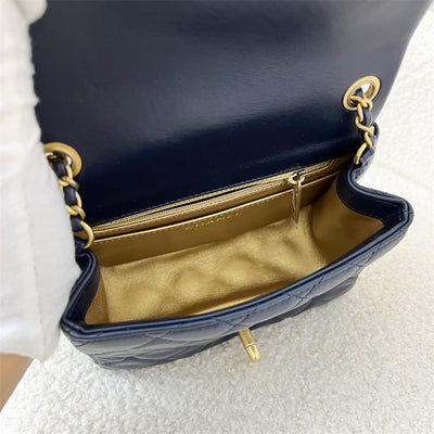 Chanel Pearl Crush Square Mini Flap in Navy Lambskin and AGHW