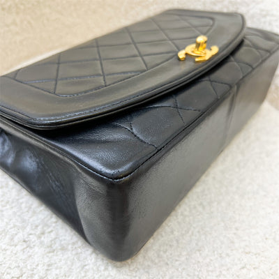 Chanel Vintage Medium Diana Flap in Black Lambskin and 24K GHW