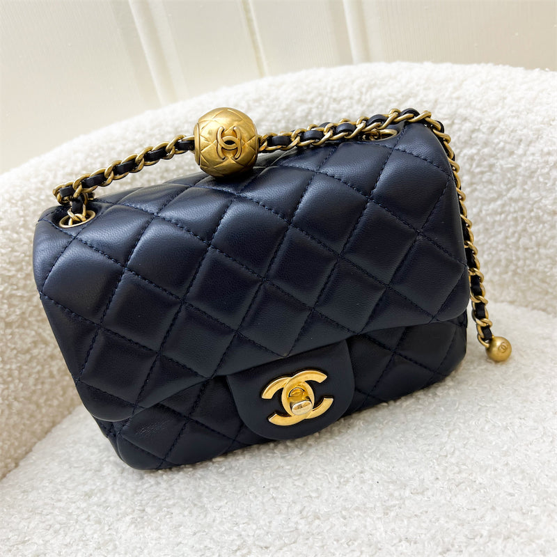 Chanel Pearl Crush Square Mini Flap in Navy Lambskin AGHW