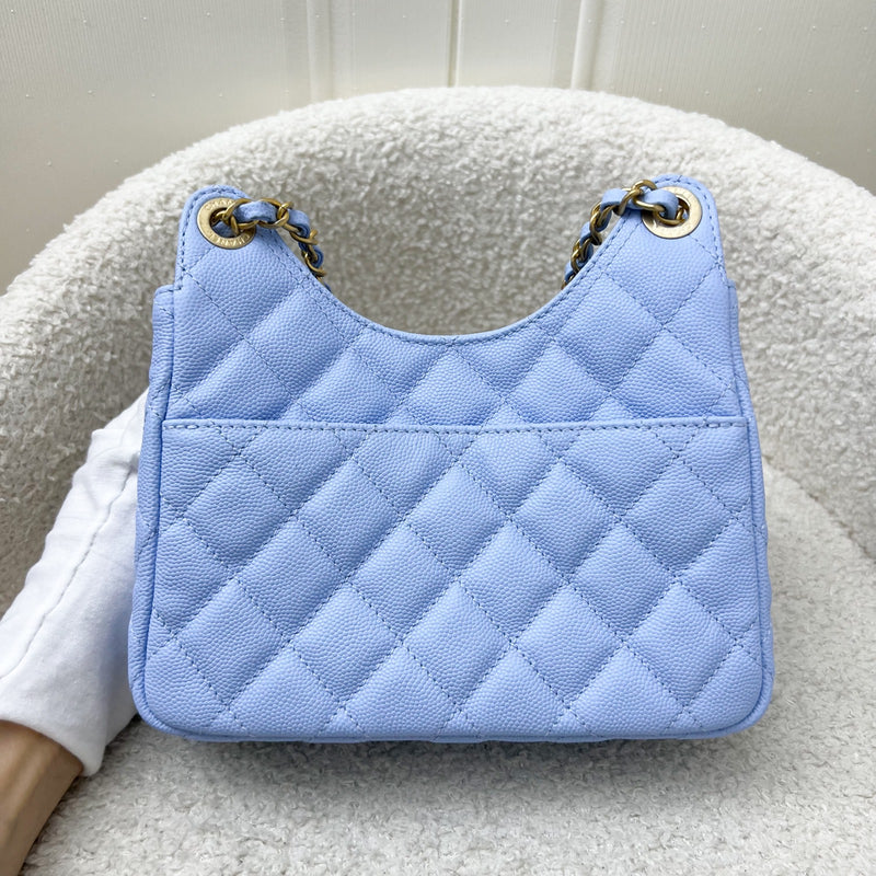 Chanel 23P Hobo Bag in Periwinkle Blue Caviar and AGHW