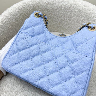 Chanel 23P Hobo Bag in Periwinkle Blue Caviar and AGHW