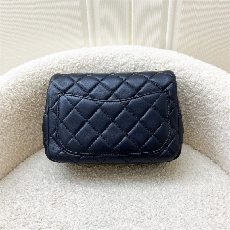 Chanel Pearl Crush Square Mini Flap in Navy Lambskin AGHW