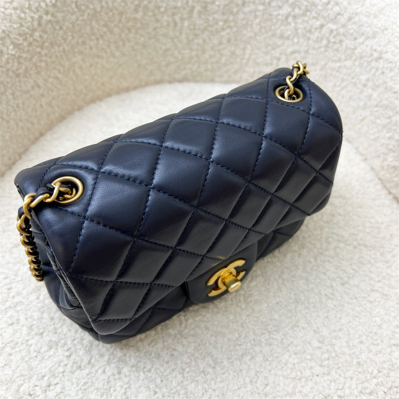 Chanel Pearl Crush Square Mini Flap in Navy Lambskin AGHW