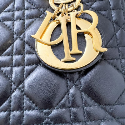 Dior Medium Lady Dior in Black Lambskin and GHW