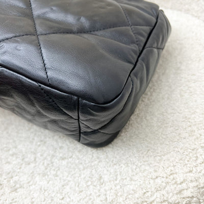 Chanel 19 Small Flap in Black Goatskin and 3-tone HW (Model: AS1160)