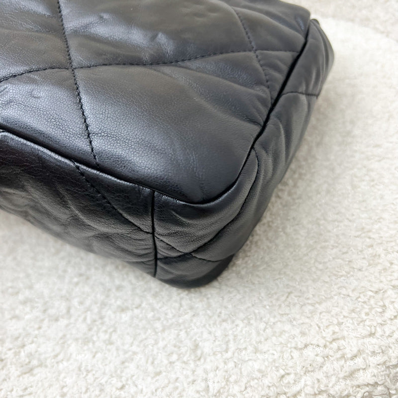 Chanel 19 Small Flap in Black Goatskin and 3-tone HW (Model: AS1160)