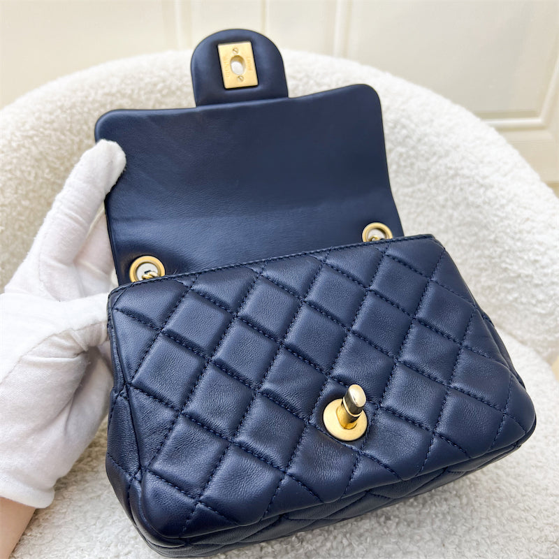 Chanel Pearl Crush Square Mini Flap in Navy Lambskin AGHW