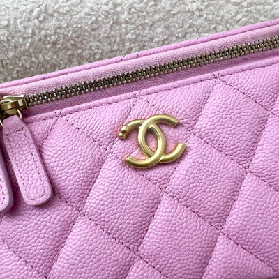 Chanel 23P Heart Adjustable Chain Vanity in Pink Caviar and AGHW