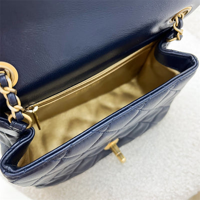 Chanel Pearl Crush Square Mini Flap in Navy Lambskin AGHW