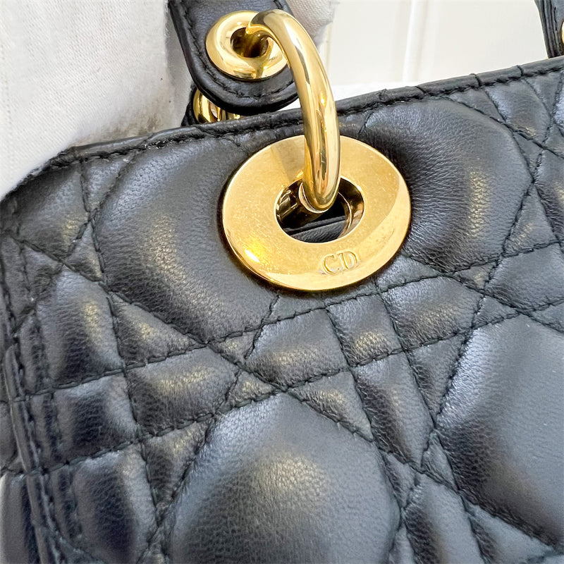 Dior Medium Lady Dior in Black Lambskin and GHW