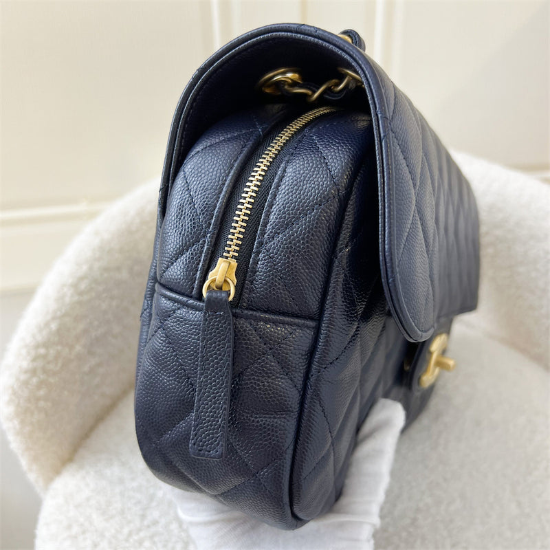 Chanel 22k Seasonal "Easy Caviar" Flap in Dark Blue Caviar AGHW