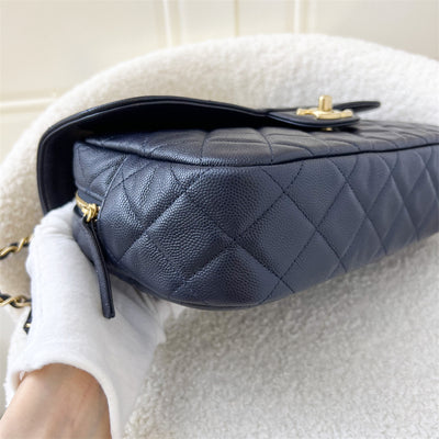 Chanel 22k Seasonal "Easy Caviar" Flap in Dark Blue Caviar AGHW