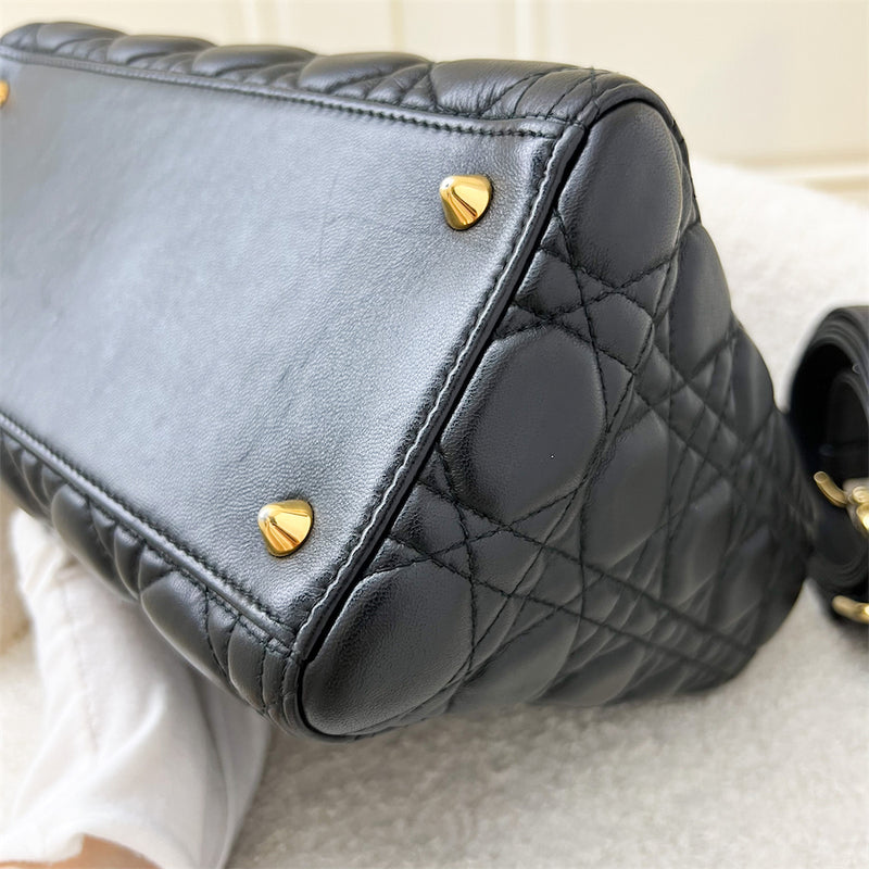 Dior Medium Lady Dior in Black Lambskin and GHW