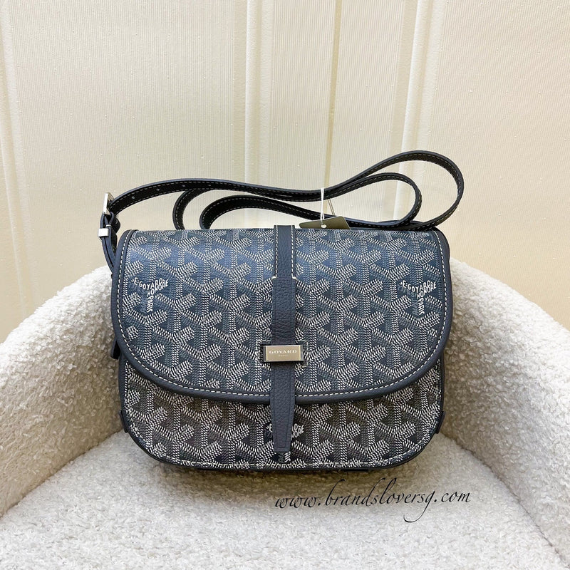 Goyard Belvedere PM in Grey Blue Signature Canvas and SHW