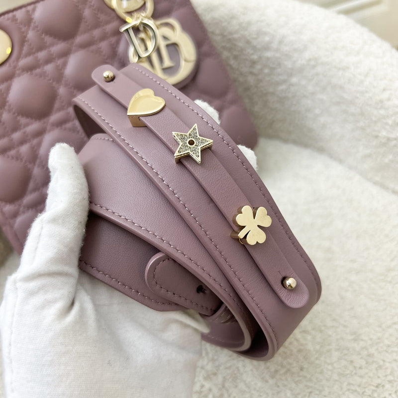 Dior Lady Dior My ABCDior Small Bag in Peony Pink Lambskin and LGHW (Model: M0538ONGE) (Colour code: M81P)