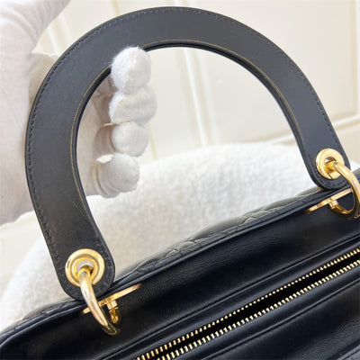 Dior Medium Lady Dior in Black Lambskin and GHW