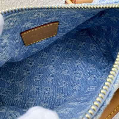 LV Nano Speedy in Light Blue Denim and GHW (Model: M11212)