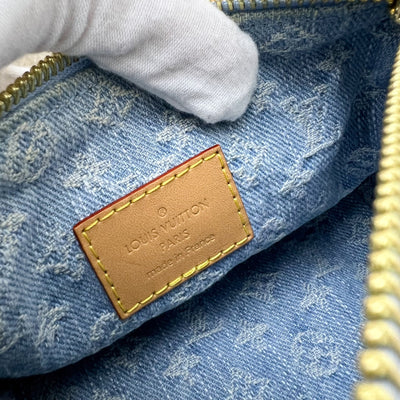 LV Nano Speedy in Light Blue Denim and GHW (Model: M11212)
