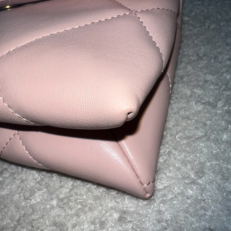 Chanel 19 Wristlet / Clutch in Pink Lambskin and 3-tone HW