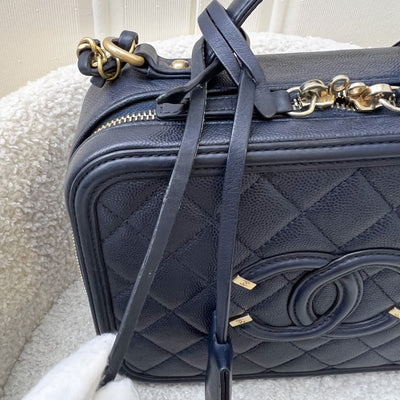 Chanel Medium Filigree Vanity in Navy Caviar and AGHW