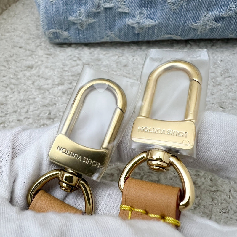 LV Nano Speedy in Light Blue Denim and GHW (Model: M11212)
