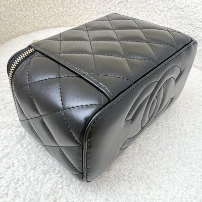 Chanel 24C Vanity with Double Adjustable Chain in Black Lambskin and AGHW