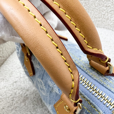 LV Nano Speedy in Light Blue Denim and GHW (Model: M11212)
