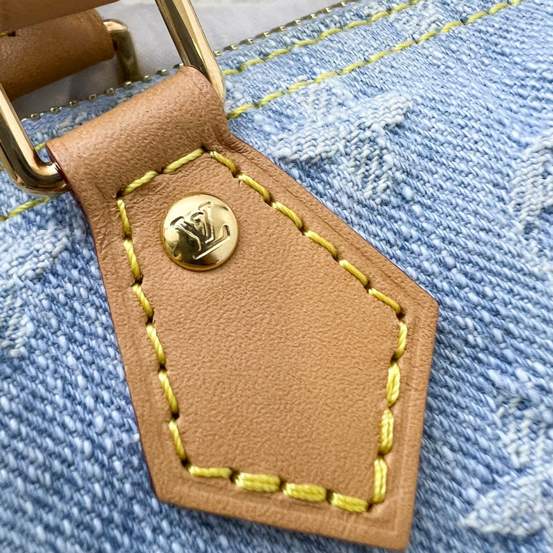 LV Nano Speedy in Light Blue Denim and GHW (Model: M11212)