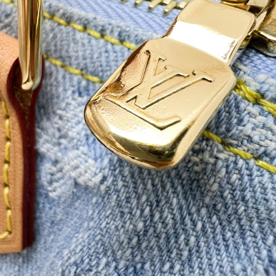 LV Nano Speedy in Light Blue Denim and GHW (Model: M11212)