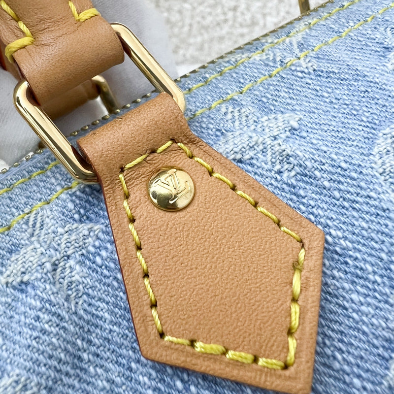 LV Nano Speedy in Light Blue Denim and GHW (Model: M11212)