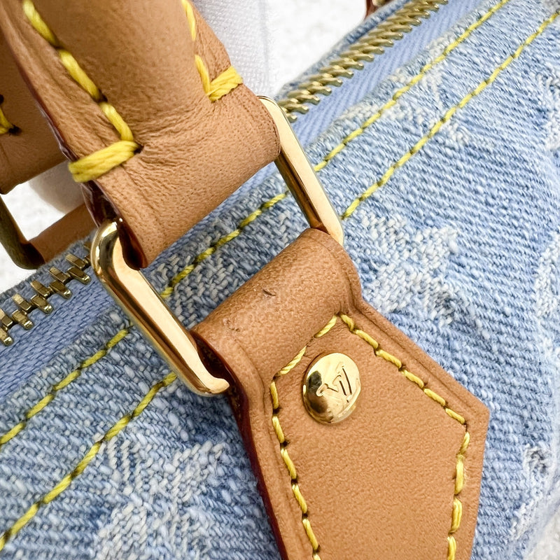 LV Nano Speedy in Light Blue Denim and GHW (Model: M11212)