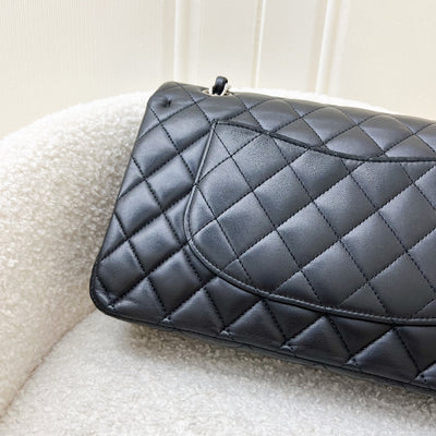 Chanel Medium Classic Flap CF in Black Lambskin and SHW