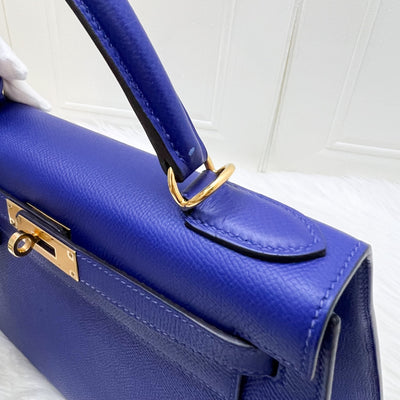 Hermes Kelly 28 Sellier in Bleu Electrique Epsom Leather and GHW