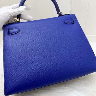 Hermes Kelly 28 Sellier in Bleu Electrique Epsom Leather and GHW