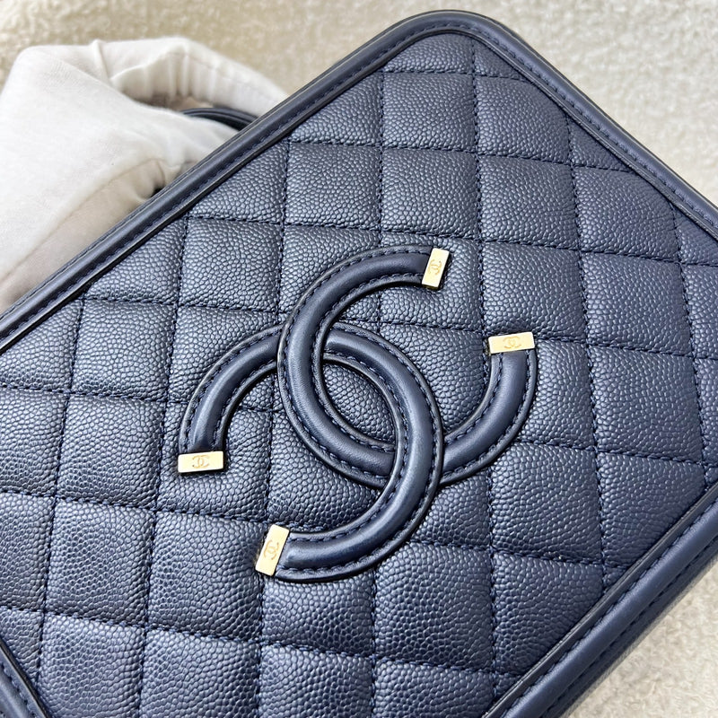 Chanel Medium Filigree Vanity in Navy Caviar and AGHW