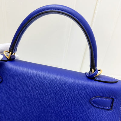 Hermes Kelly 28 Sellier in Bleu Electrique Epsom Leather and GHW