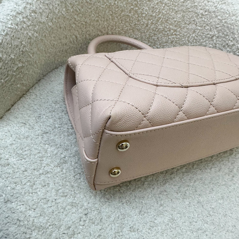 Chanel Small (24cm) Coco Handle in 21A Light Pink Caviar and LGHW