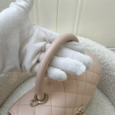 Chanel Small (24cm) Coco Handle in 21A Light Pink Caviar and LGHW