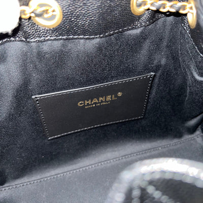 Chanel 25 Small Hobo Bag in Black Caviar and AGHW (Model: AS5293)