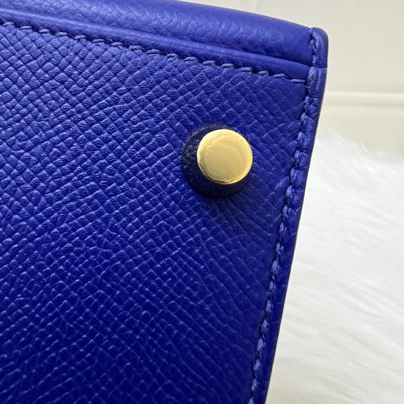 Hermes Kelly 28 Sellier in Bleu Electrique Epsom Leather and GHW