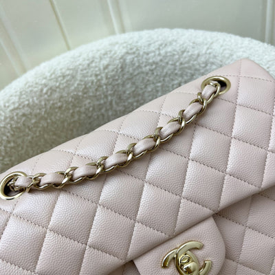 Chanel Small Classic Flap CF in 21C Rose Clair Light Pink Caviar and LGHW