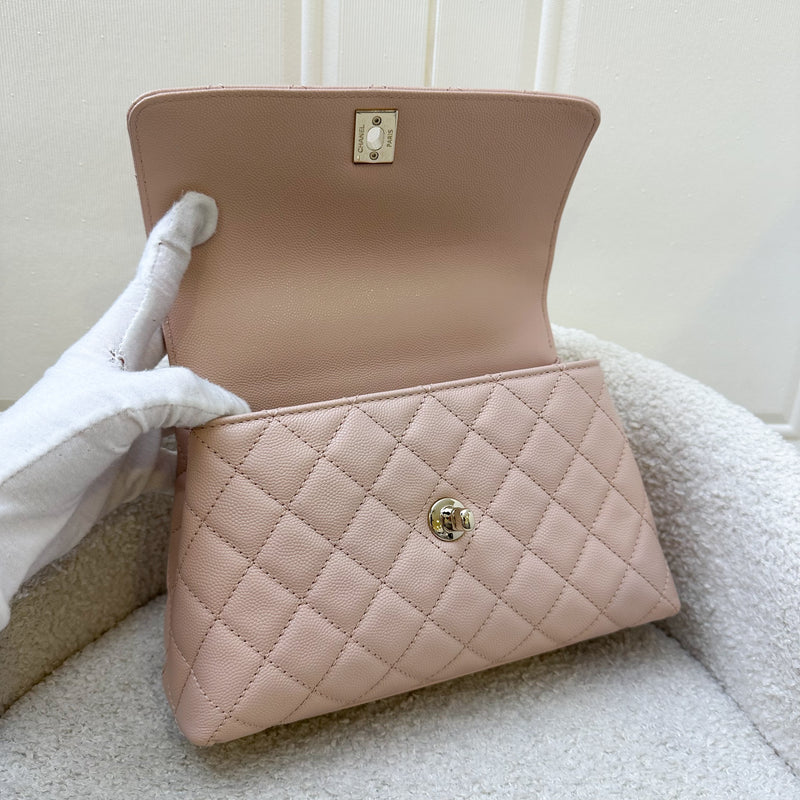 Chanel Small (24cm) Coco Handle in 21A Light Pink Caviar and LGHW