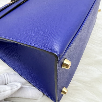 Hermes Kelly 28 Sellier in Bleu Electrique Epsom Leather and GHW