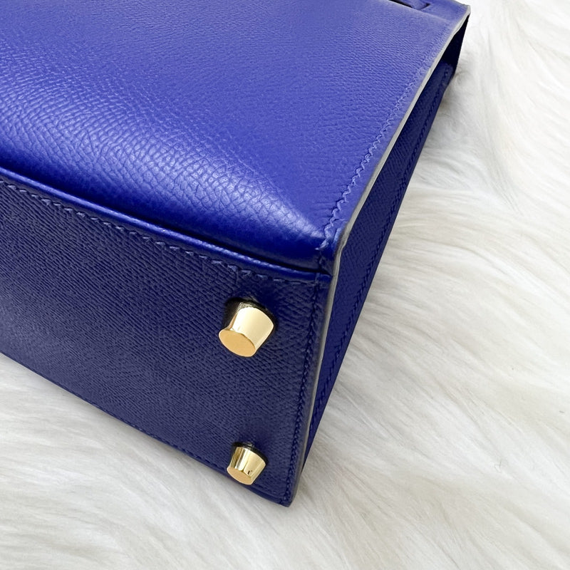 Hermes Kelly 28 Sellier in Bleu Electrique Epsom Leather and GHW